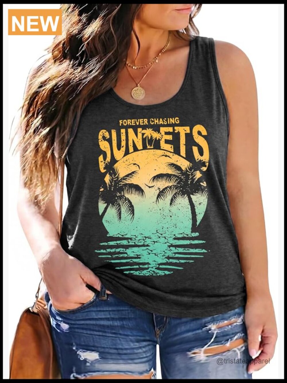 Plus Size Beach Tank Top Sleeveless Vacation Tee Coconut Tree Graphic Print